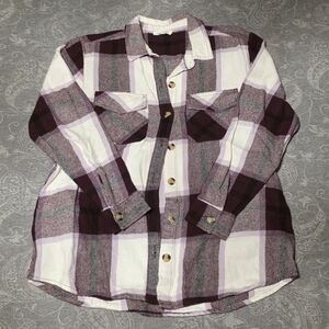 Beach Lunch Lounge Plaid Button Down Shirt (Size S)